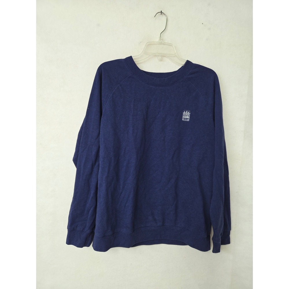 Hill House Home Sweatshirt Womens Large Navy Blue Raglan Crewneck Logo Fleece